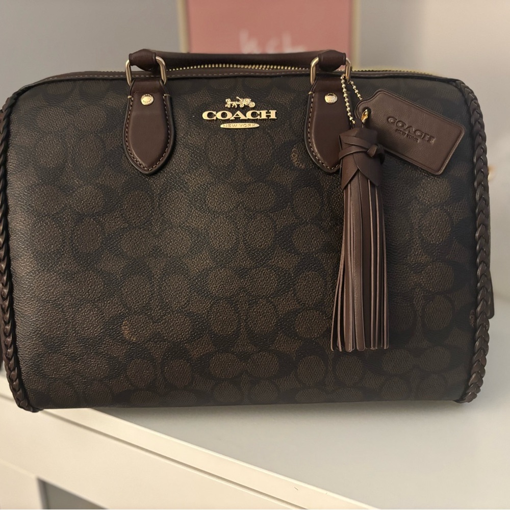 Coach Dark Brown Fringe Large Rowan
